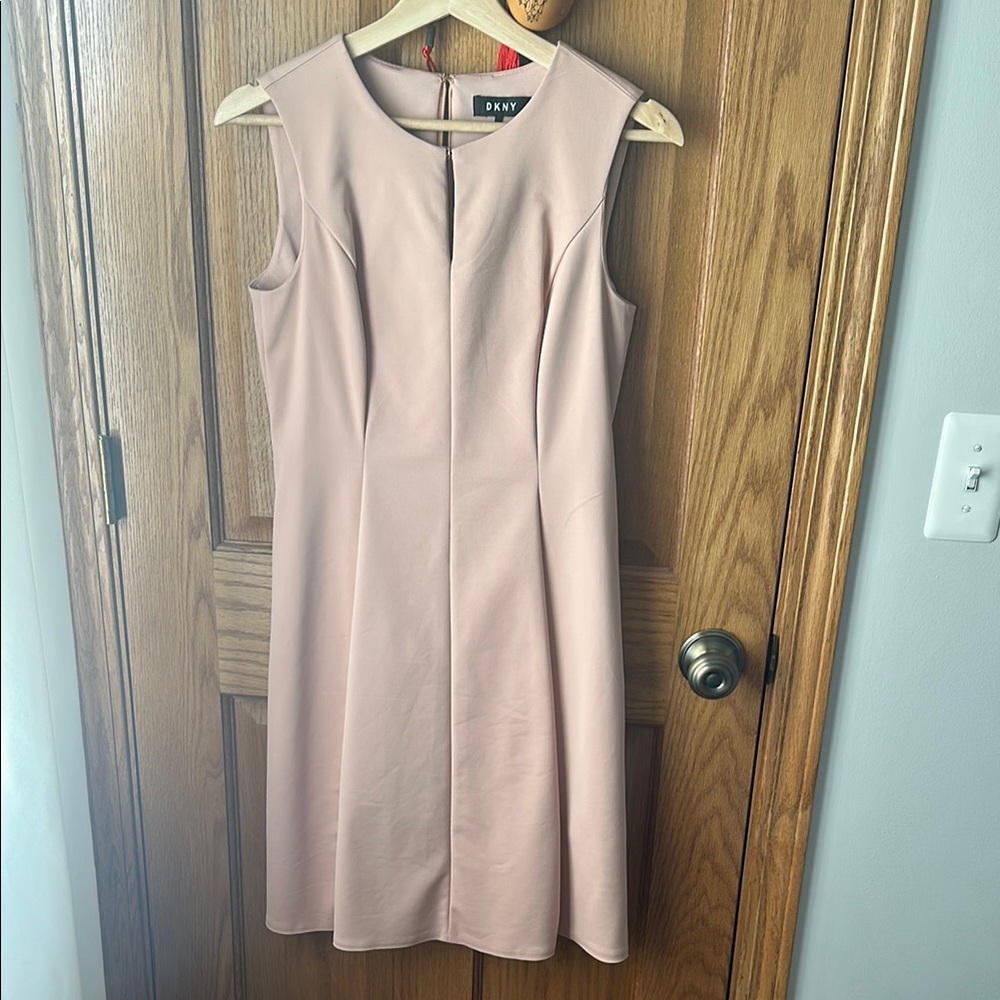 DKNY Pink Sleeveless Sheath Midi Dress